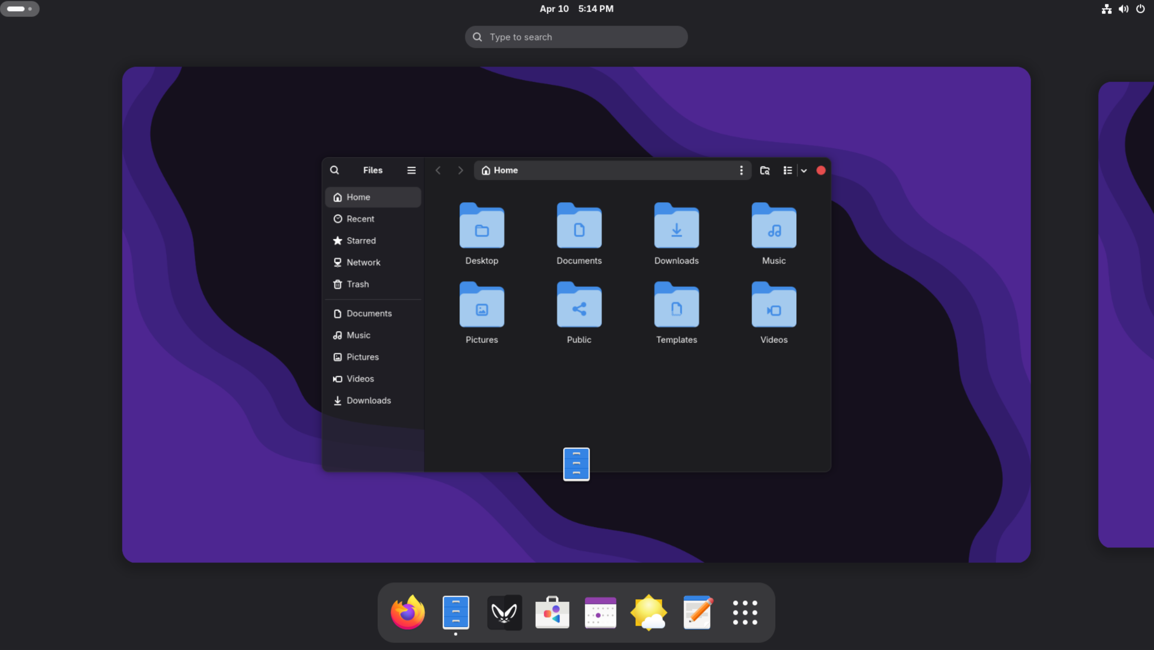 Linexin Desktop — pure GNOME style