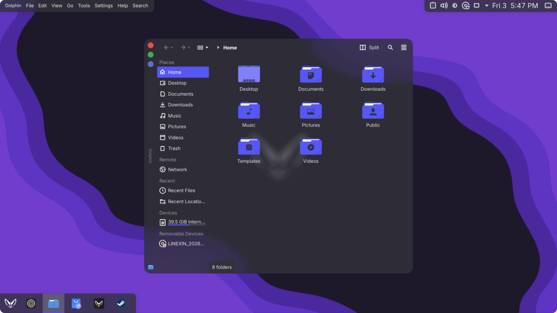Kinexin Desktop — 2worlds style for OLED screens